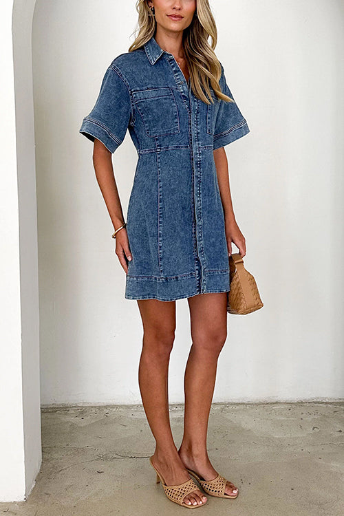 Elegantes Denim Mini Kleid für Dich