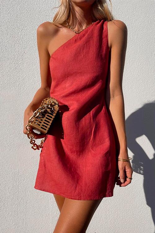 Elegantes Emma -Rosiedress Ein Schulter Kleid Für Alle Anlässe