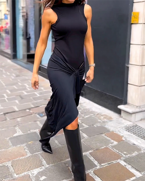 Elegantes Anja - Plissiertes ärmelloses Maxikleid für Damen