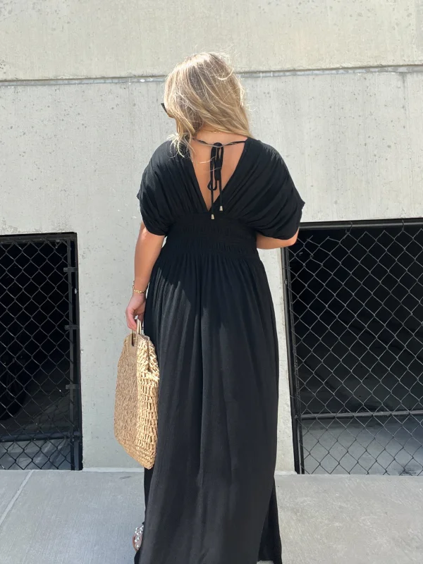 Elegantes Kleid mit geschlitztem V-Ausschnitt für dich