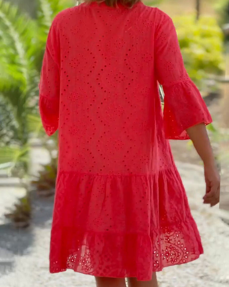 Weiches Sommerkleid aus Baumwollmischung für dich in Blau