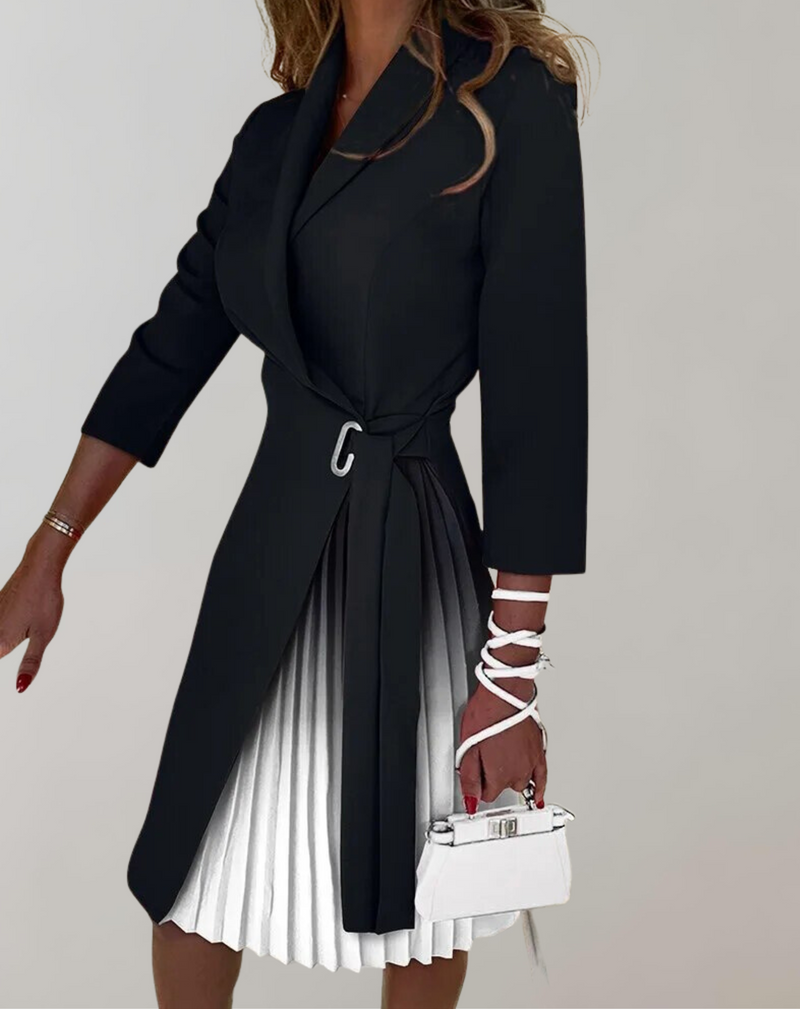 Weiches Damen Kleid Druck gekerbt für stylische Frauen
