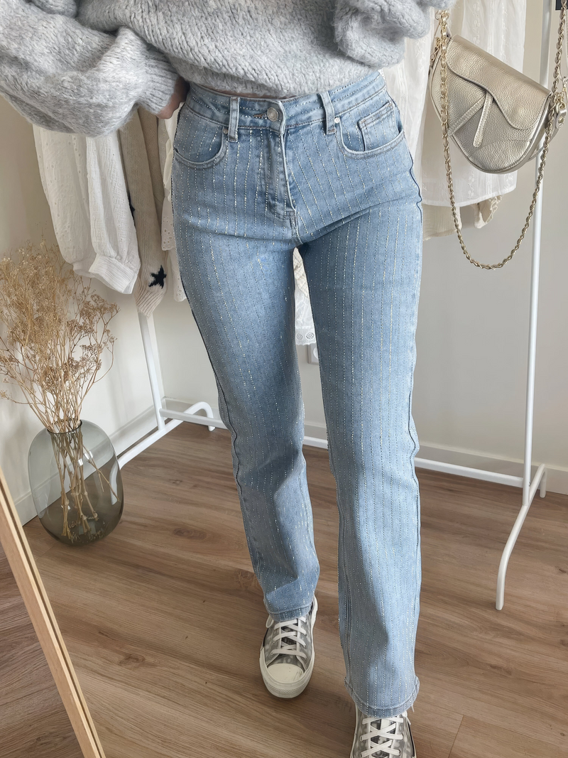Loreen Stylische Damen-Glitzerjeans für besondere Momente