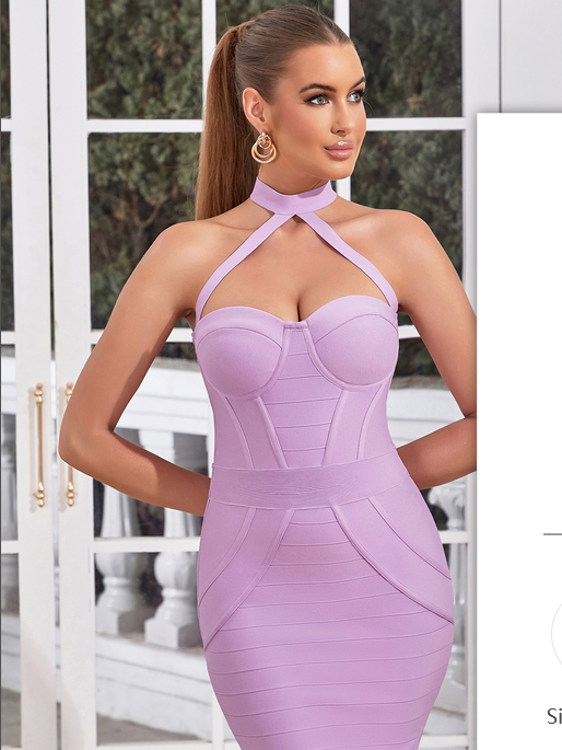 Elegantes Dorothea - Bandage Midikleid mit Rüschen