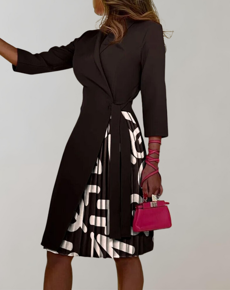 Weiches Damen Kleid Druck gekerbt für stylische Frauen