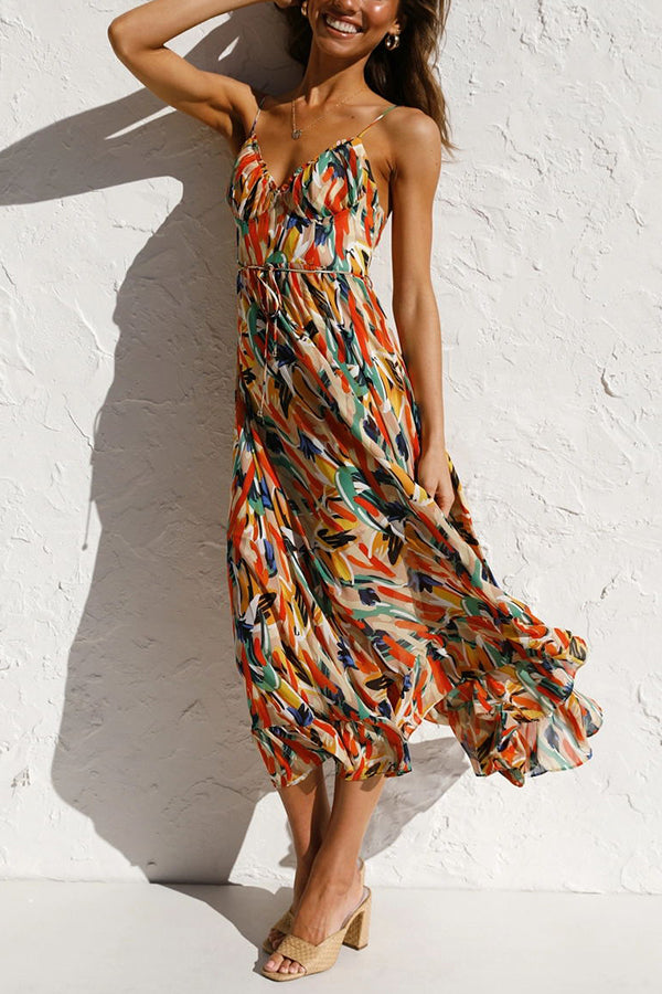 Buntes, Verspieltes Josefine Midikleid für Damen im Sommer