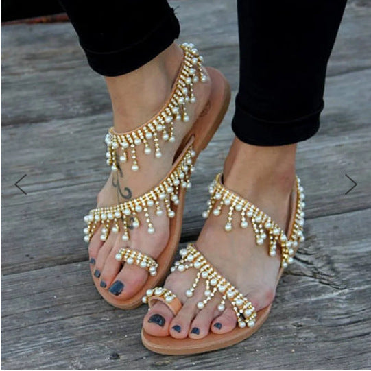 Bequeme Warme Sandalen Für Dich Mit Perlen Schmuck