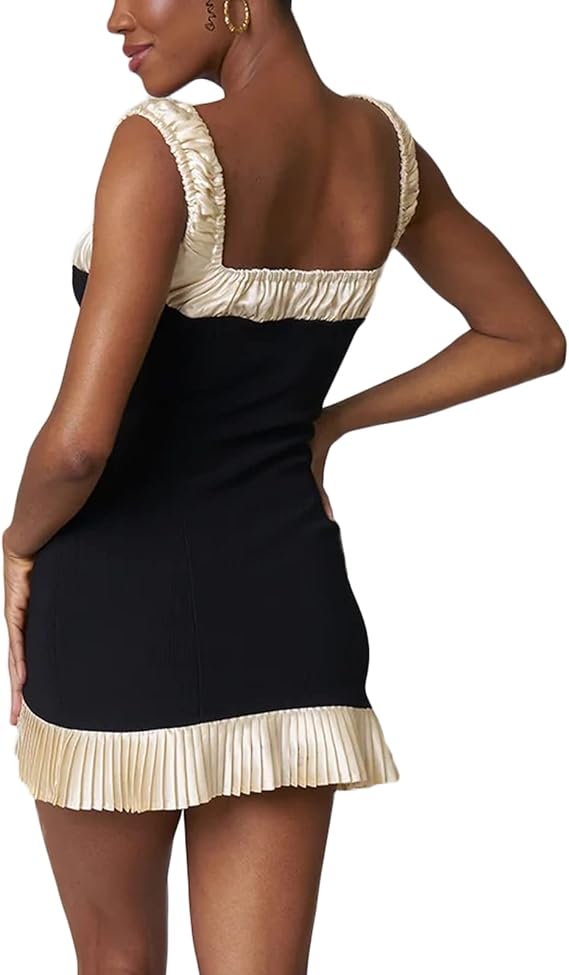 Elegantes Emma- Minikleid für Frauen mit Trägern und Falten