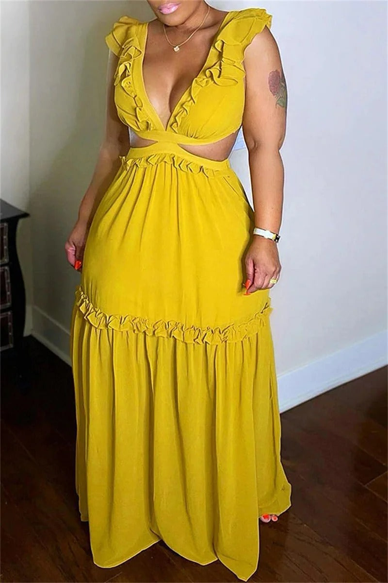 Elegantes Adelheid - Rückenfreies Spitzen-Maxikleid für Damen