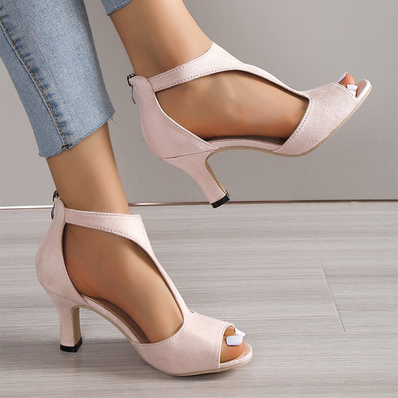 Bequeme Elegante Leichtes Absatz Peep Toe Sandalen Damen
