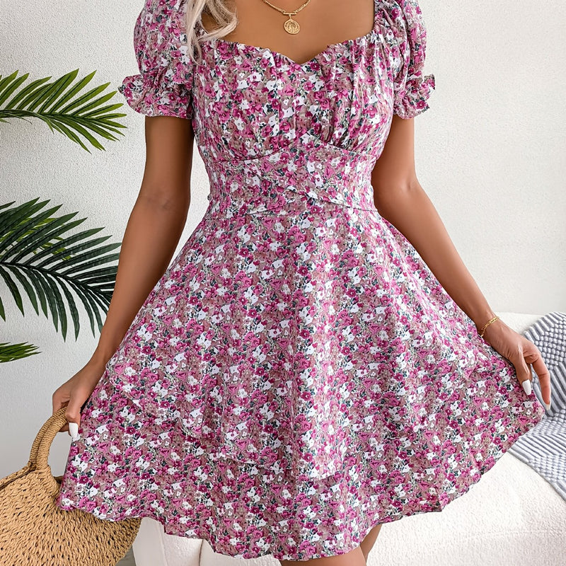 Weiches A-Linien-Kleid mit Blumenmuster für dich