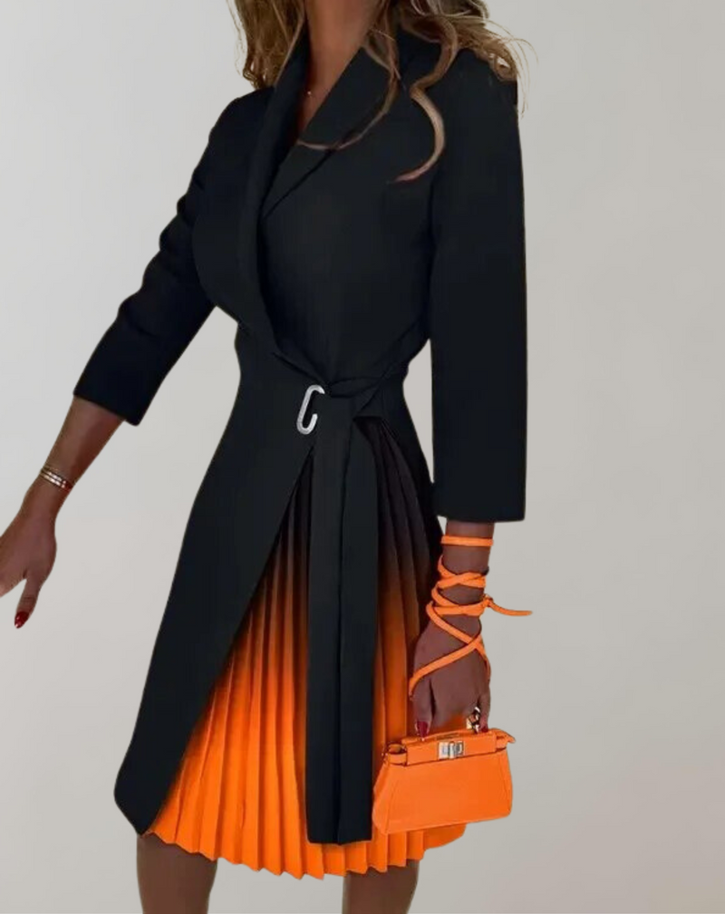 Weiches Damen Kleid Druck gekerbt für stylische Frauen