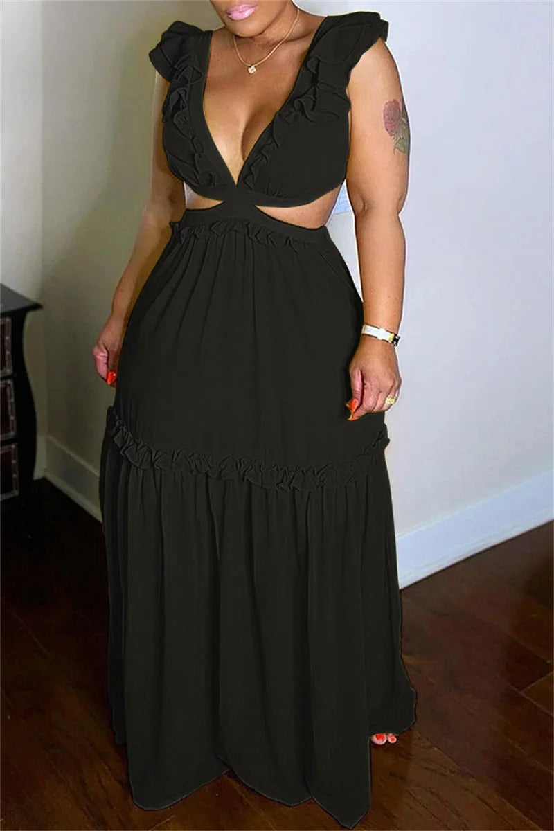Elegantes Adelheid - Rückenfreies Spitzen-Maxikleid für Damen