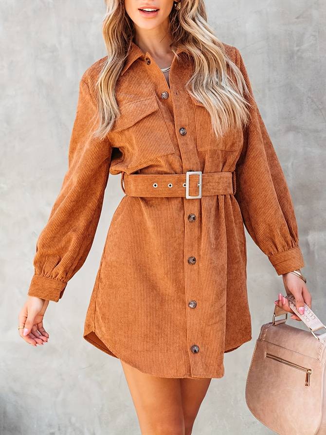 Elegantes Emma -Corduroy Mini Kleid für jeden Anlass