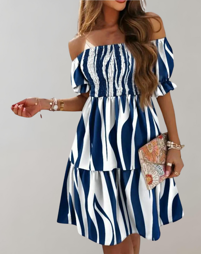 Weiches Lady Slash Neck Weiß Strandkleid für dich Kleid