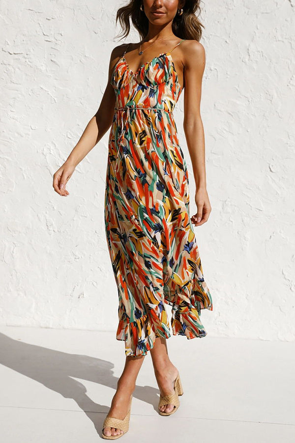 Buntes, Verspieltes Josefine Midikleid für Damen im Sommer