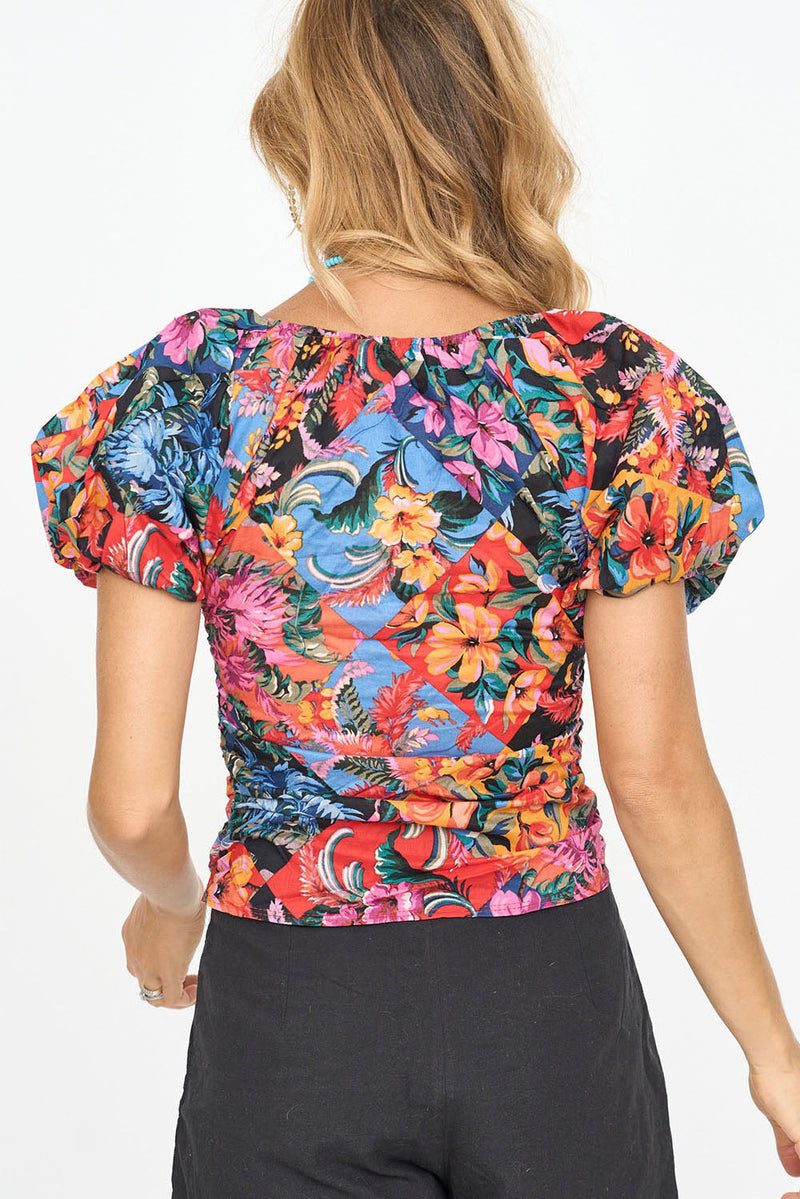 Bequemes Kleid Mit Blumenmuster Und Puffärmeln Für Dich