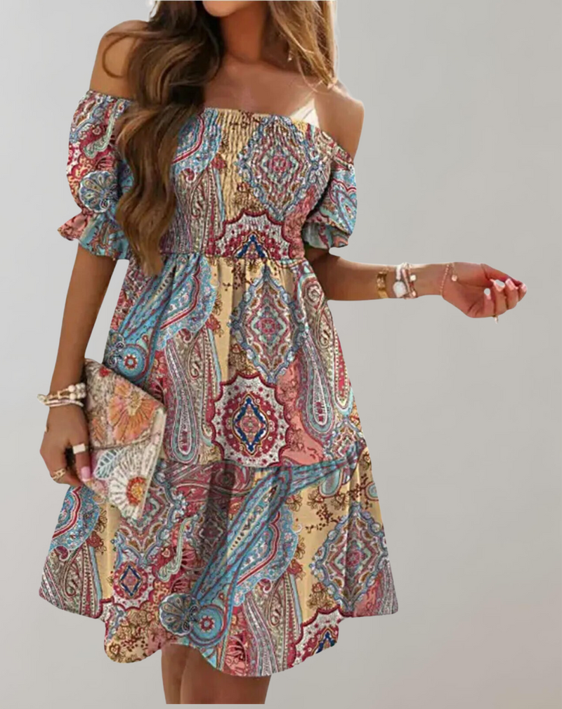 Weiches Lady Slash Neck Weiß Strandkleid für dich Kleid