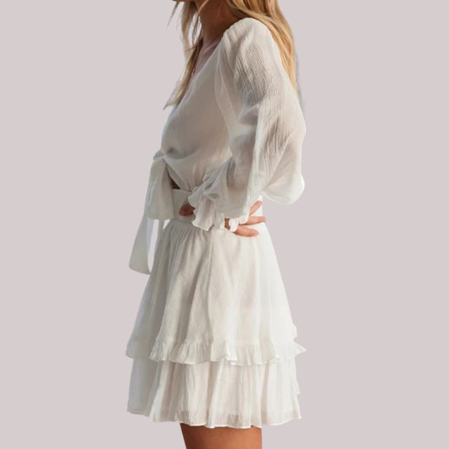 Bequemes Rüschenkleid mit Taillenband für dich