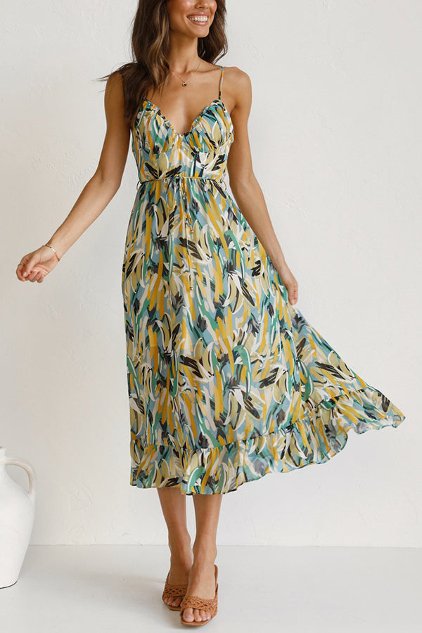 Buntes, Verspieltes Josefine Midikleid für Damen im Sommer