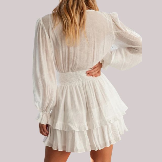 Bequemes Rüschenkleid mit Taillenband für dich