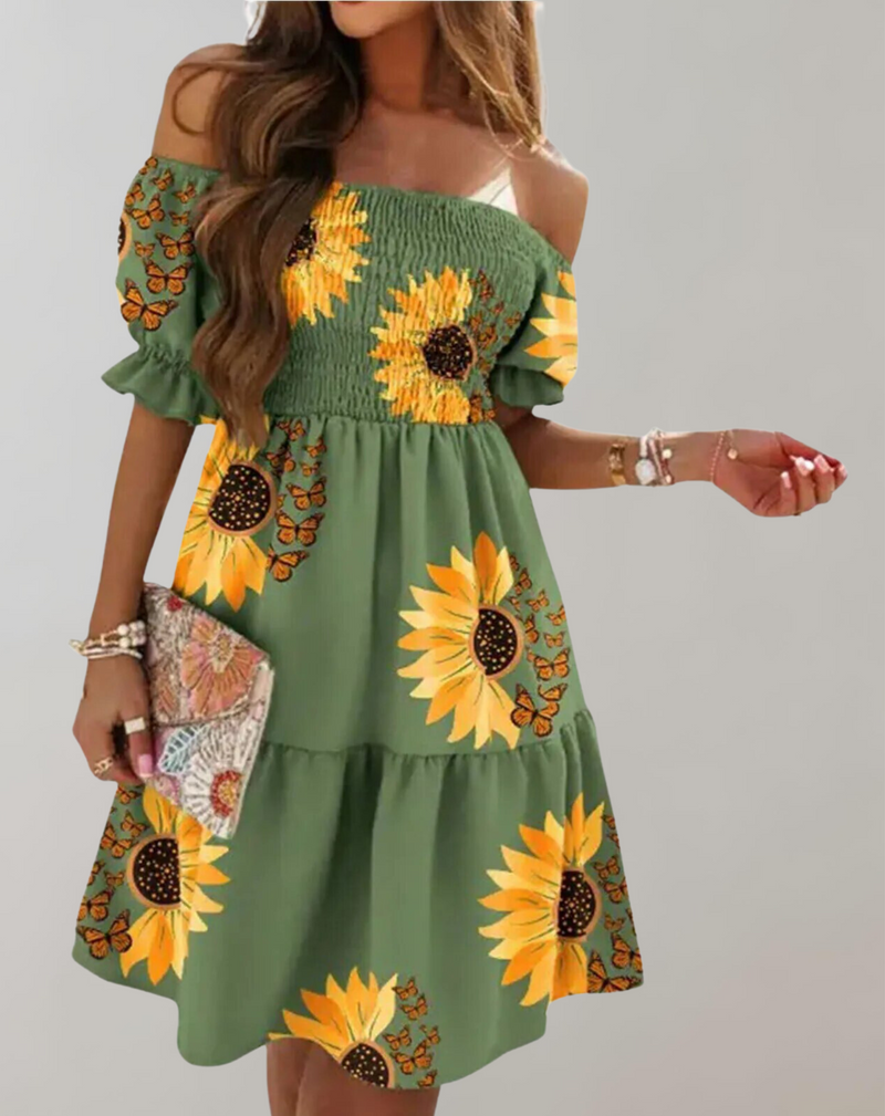 Weiches Lady Slash Neck Weiß Strandkleid für dich Kleid