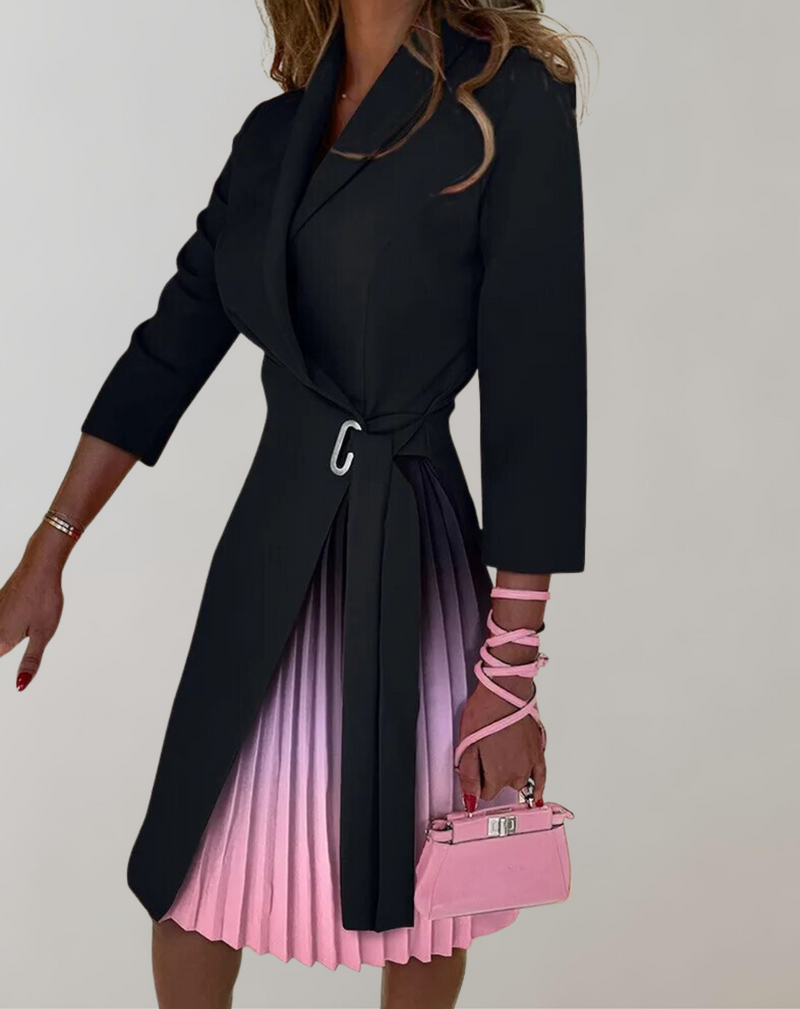Weiches Damen Kleid Druck gekerbt für stylische Frauen