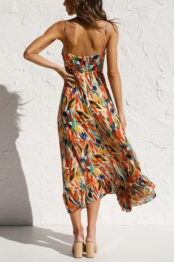Buntes, Verspieltes Josefine Midikleid für Damen im Sommer