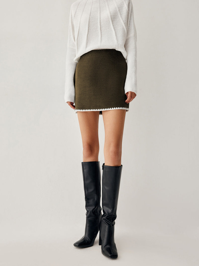Stilvolle Elegante Herbstchic Minirock mit Stickerei