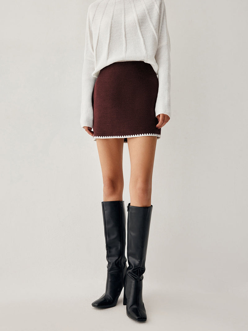 Stilvolle Elegante Herbstchic Minirock mit Stickerei