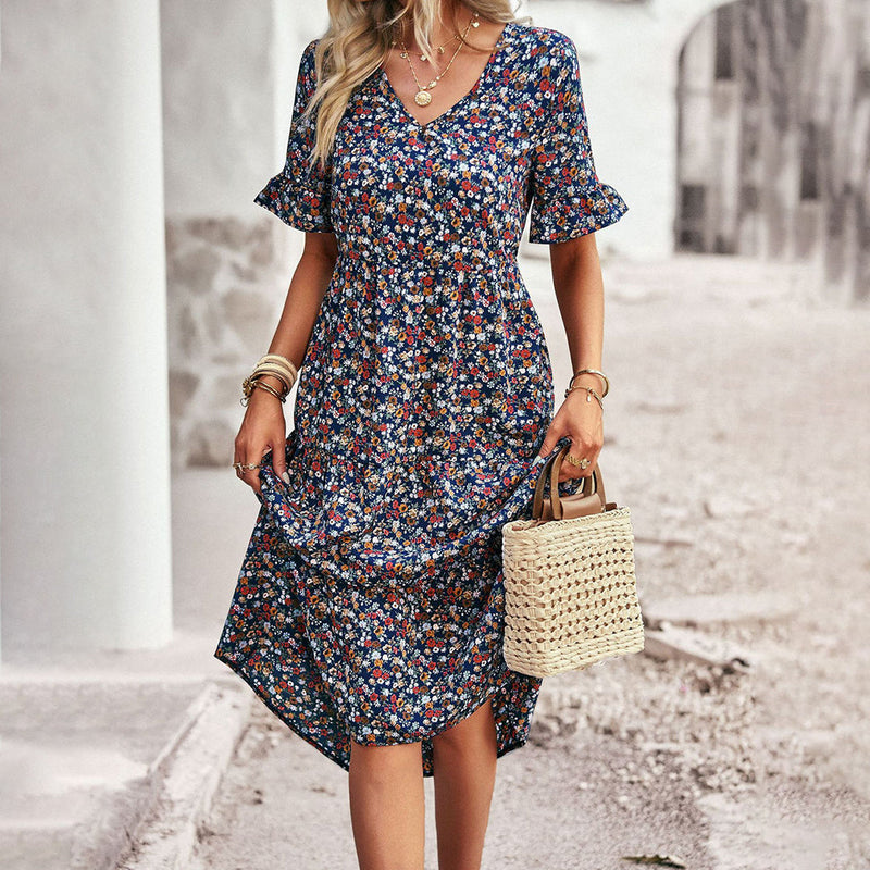 Elegantes Amalia - Feminines geblümtes Midikleid für Damen