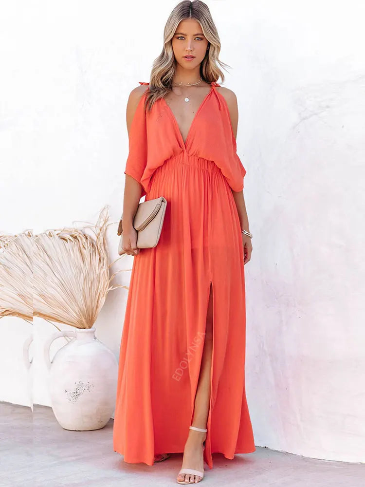 Wundervolles Gabriele Boho Maxikleid mit V-Ausschnitt
