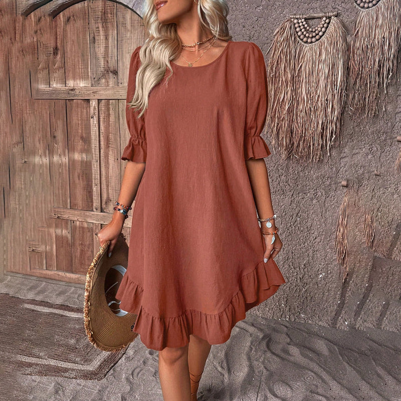 Bequemes Kleid mit Puffärmeln für elegante Anlässe