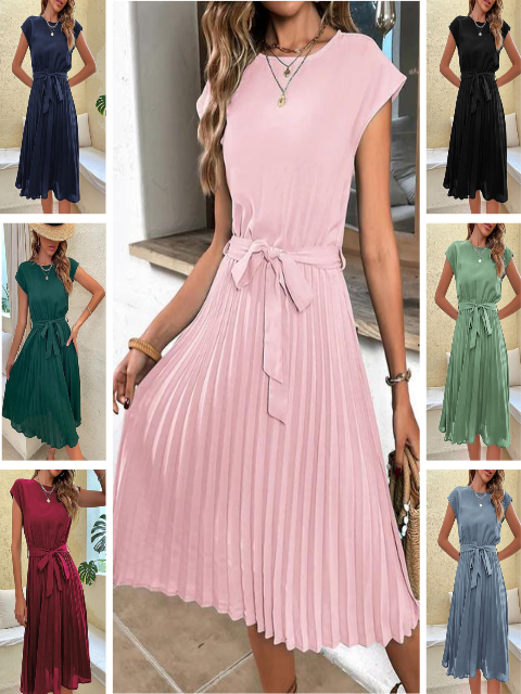 Elegantes Emma -Kurzärmeliges Damenkleid für warme Tage