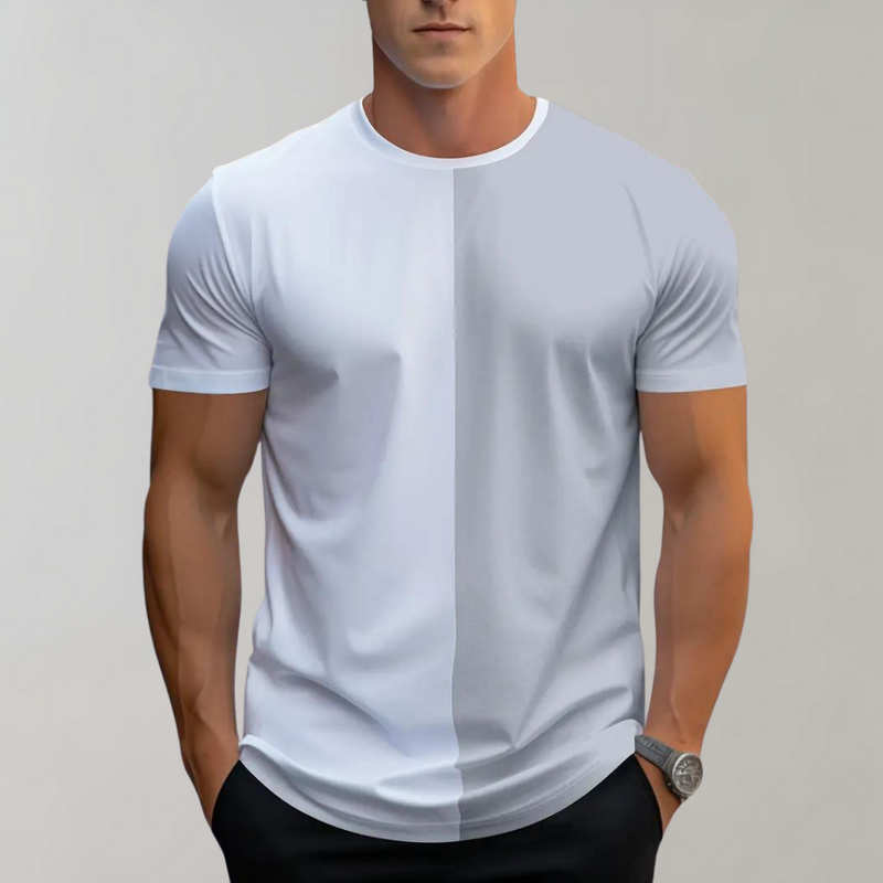 Lex - Lässiges Blockfarben T-Shirt für Herren
