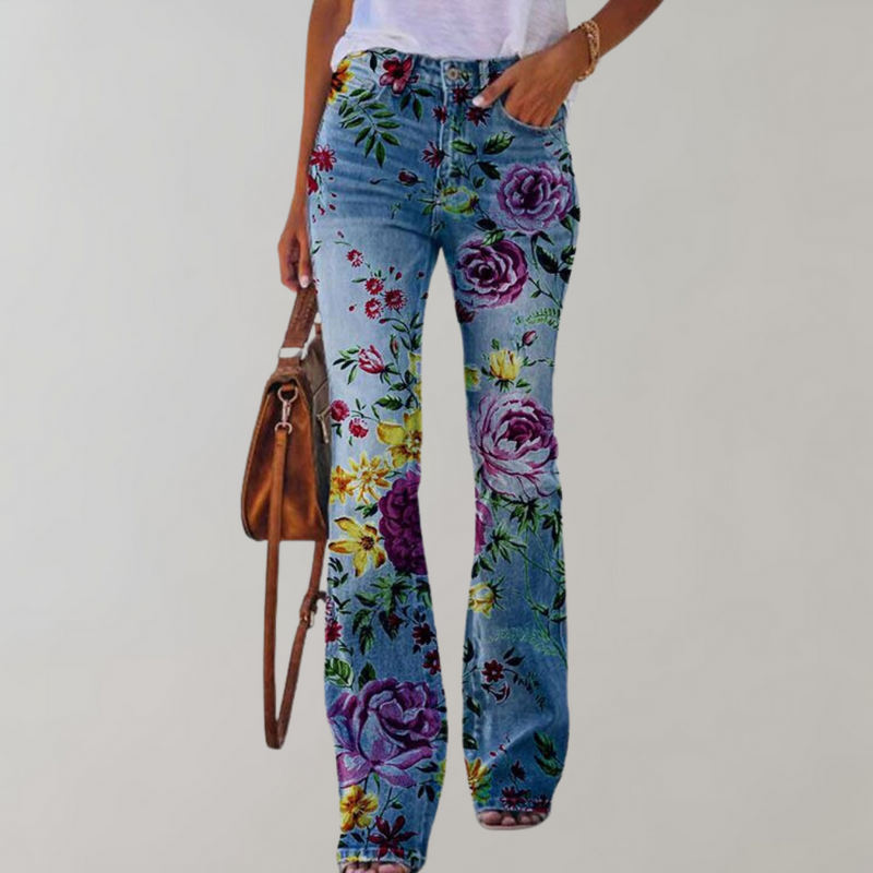Bequeme Weite Moderne Hohe Taille Leicht Bedruckte Hose