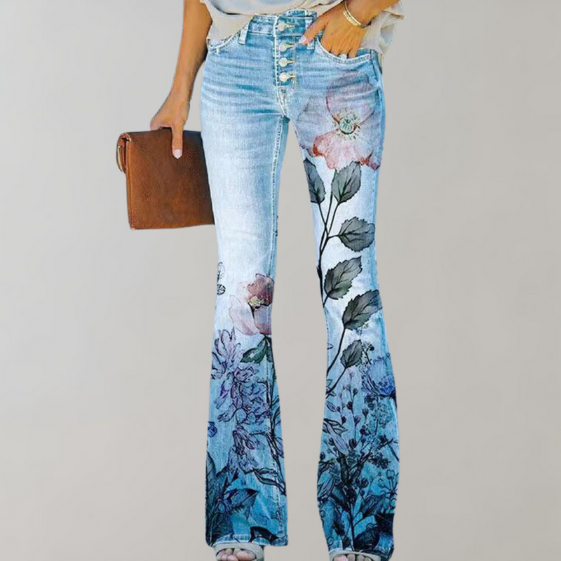 Bequeme Weite Moderne Hohe Taille Leicht Bedruckte Hose