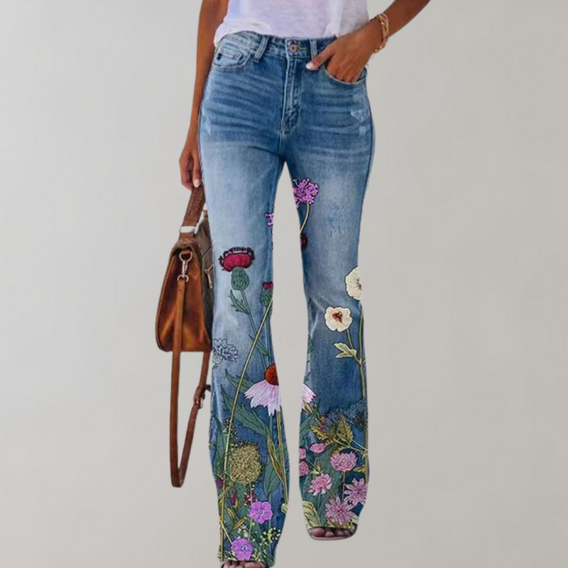 Bequeme Weite Moderne Hohe Taille Leicht Bedruckte Hose