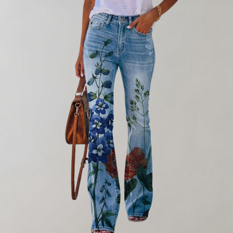 Bequeme Weite Moderne Hohe Taille Leicht Bedruckte Hose