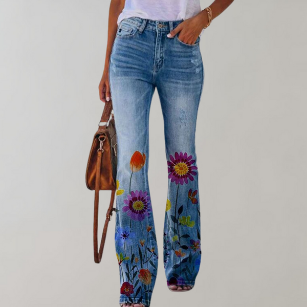 Bequeme Weite Moderne Hohe Taille Leicht Bedruckte Hose