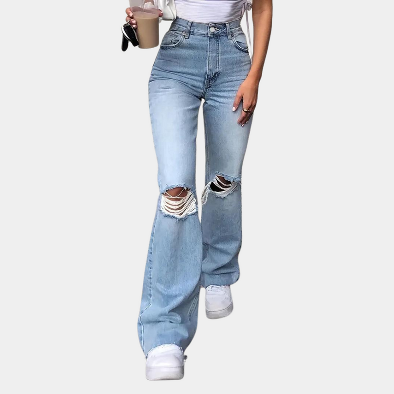 Primavera - High-Waist Damenjeans mit modischem Ripped-Design