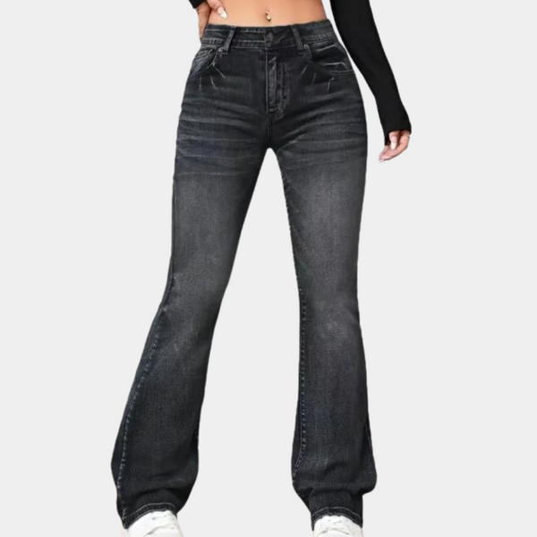 Delphine – Ausgestellte Damenhose mit hoher Taille