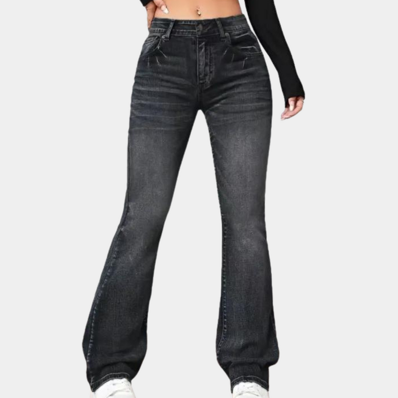 Delphine – Ausgestellte Damenhose mit hoher Taille