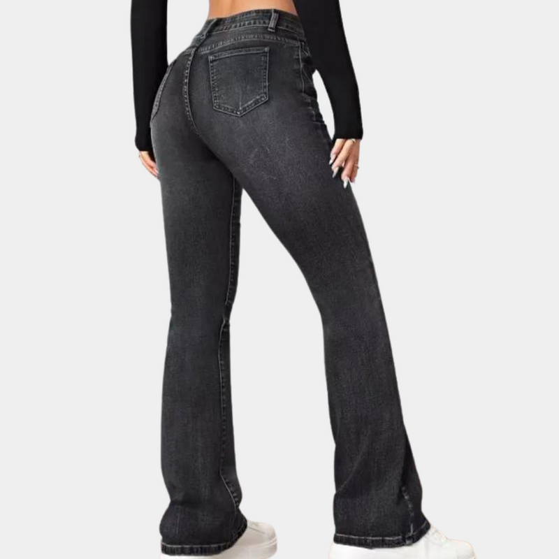 Delphine – Ausgestellte Damenhose mit hoher Taille