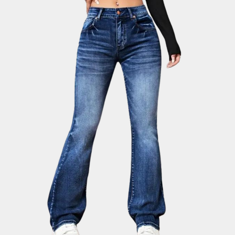 Delphine – Ausgestellte Damenhose mit hoher Taille