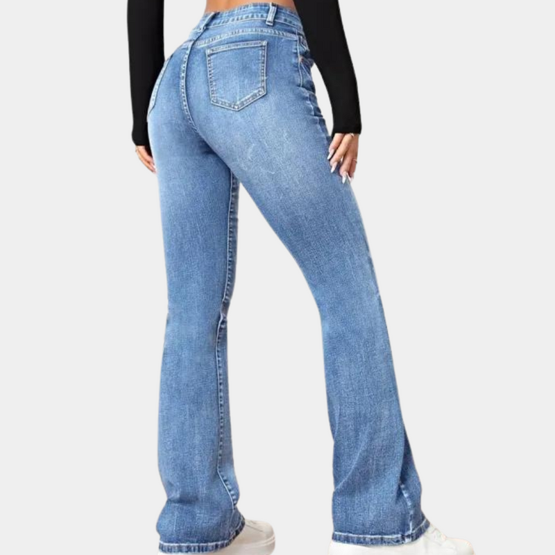Delphine – Ausgestellte Damenhose mit hoher Taille