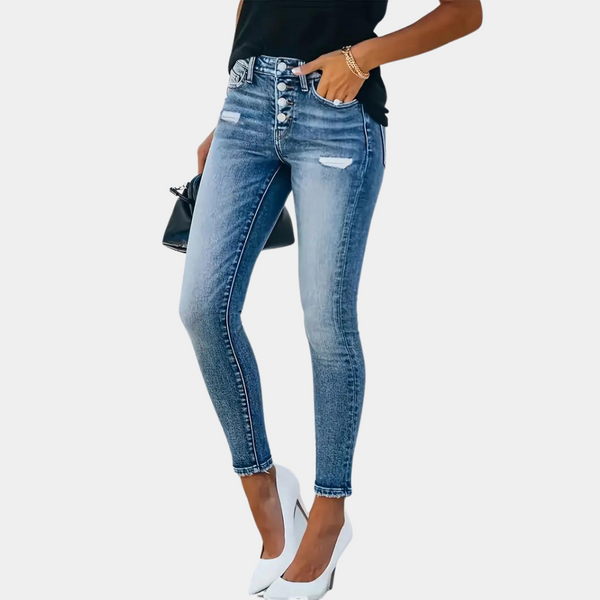 Isabella - Ember Skinny Damenjeans mit Knöpfen