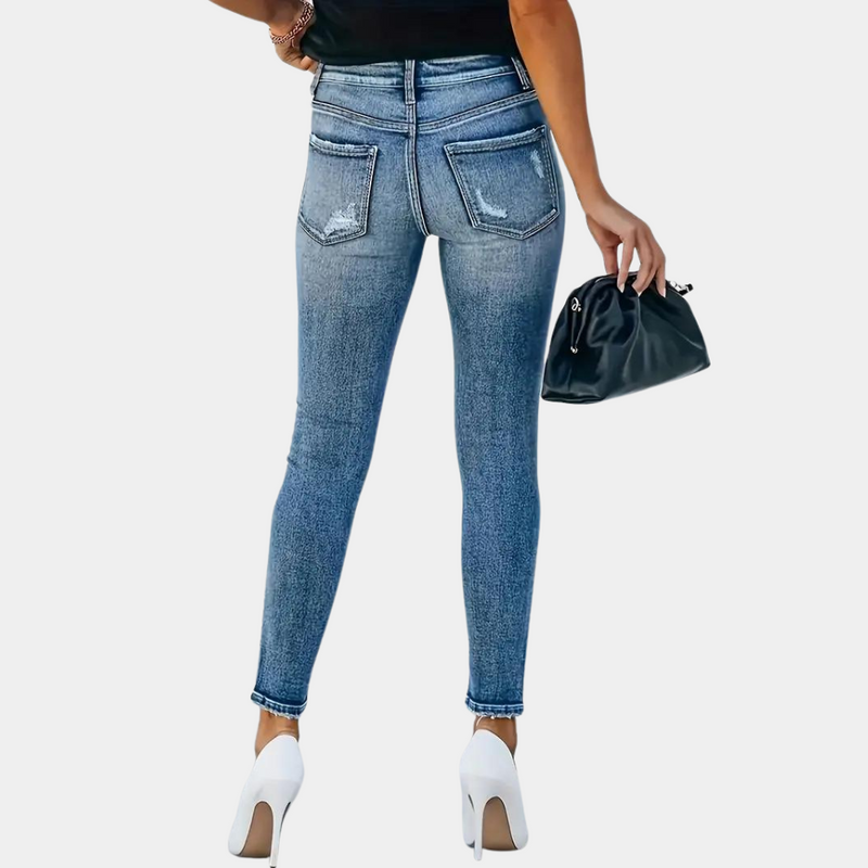 Isabella - Ember Skinny Damenjeans mit Knöpfen