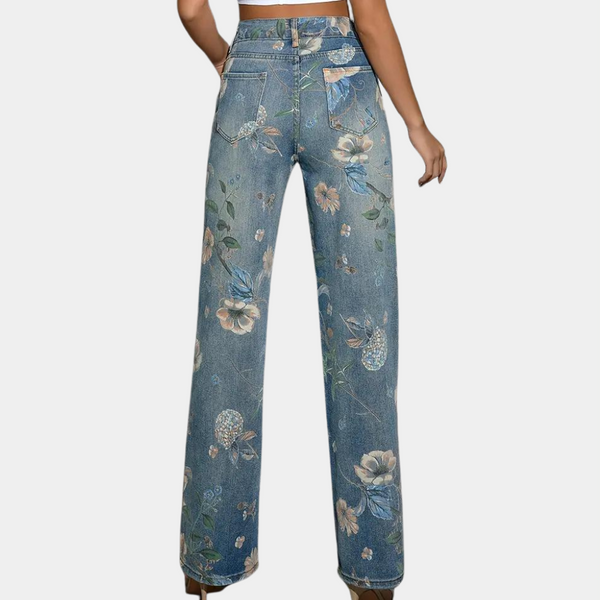 Emilia - Geblümte Damenjeans im trendigen Look