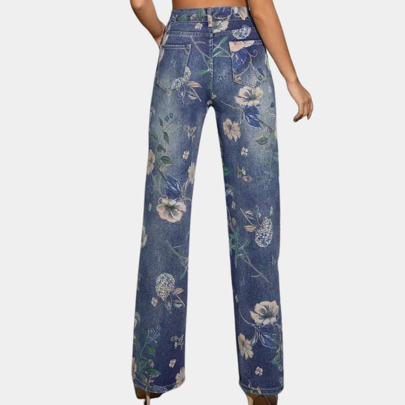 Emilia - Geblümte Damenjeans im trendigen Look